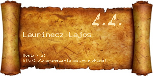 Laurinecz Lajos névjegykártya